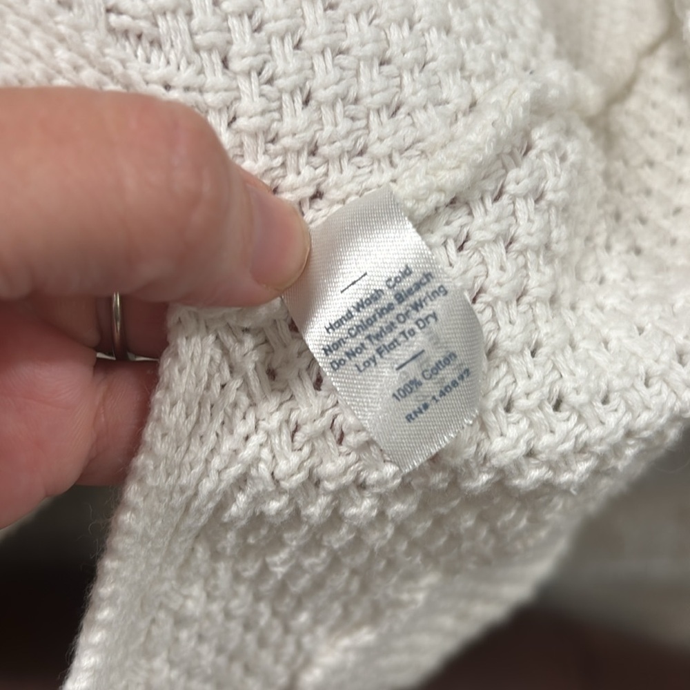 Marine Layer cream waffle open knit Cardigan size XS - Picture 8 of 9